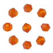 Facett Bicone Glasschliffperlen 4mm Orange